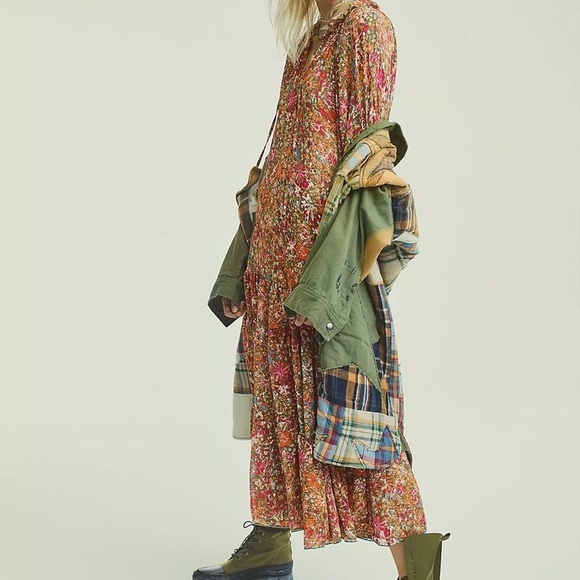 New Free People Feeling Groovy Maxi Dress Size Large - Picture 4 of 7